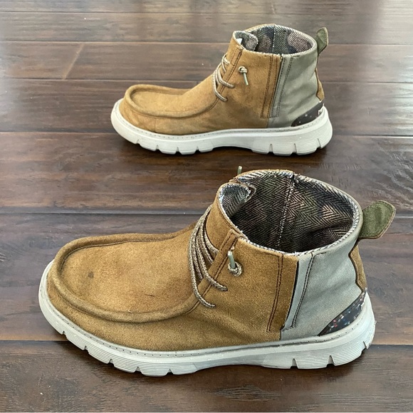Hey Dude! Boris Eco Men's Brown & Gray Ankle Boots Size 10 - Picture 2 of 8